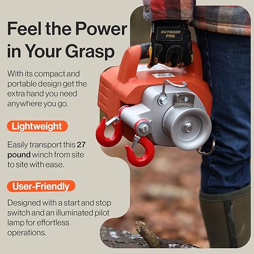 SuperHandy Electric Portable Capstan Winch, Brushless Motor, 1000-2000 lbs Max - Image 7