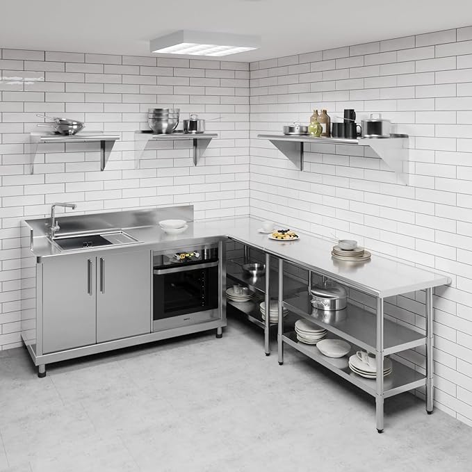 AmGood 48" Long X 18" Deep Stainless Steel Wall Shelf | NSF Certified | - Image 2