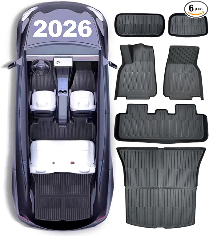 Full Set Floor Mats for New Tesla Model Y 2025 2026 Juniper All Weather Floor by CHIYLE
