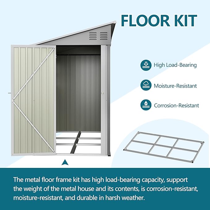 4x10 Ft Outdoor Metal Shed, Heavy-Duty Storage Shed - Image 2