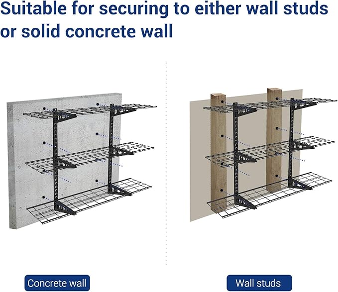 FLEXIMOUNTS 3 Tier 1x4ft Garage Storage Wall Shelving, 12x48inch per Shelf - Image 4