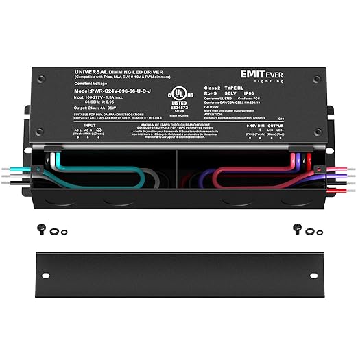 EMITEVER Dimmable Led Driver, 2 Packs 96W AC 110V-277V to DC 24V Transformer - Image 2