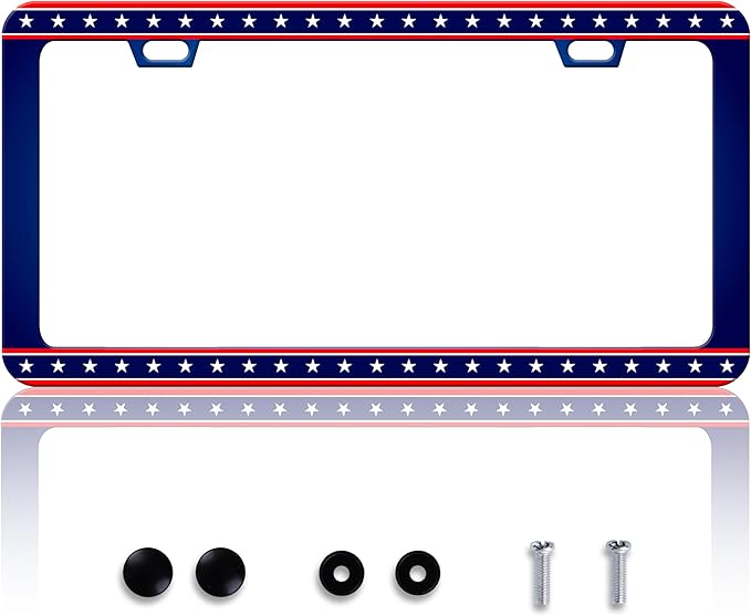 American Flag License Plate Frame United States Flag License Plate Frames by HOWKWAWY