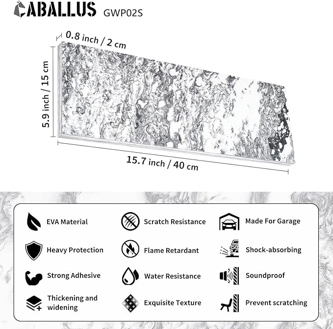 GWP02S Marble Grain Garage Wall Protector Car Door Protectors, Garage - Image 2