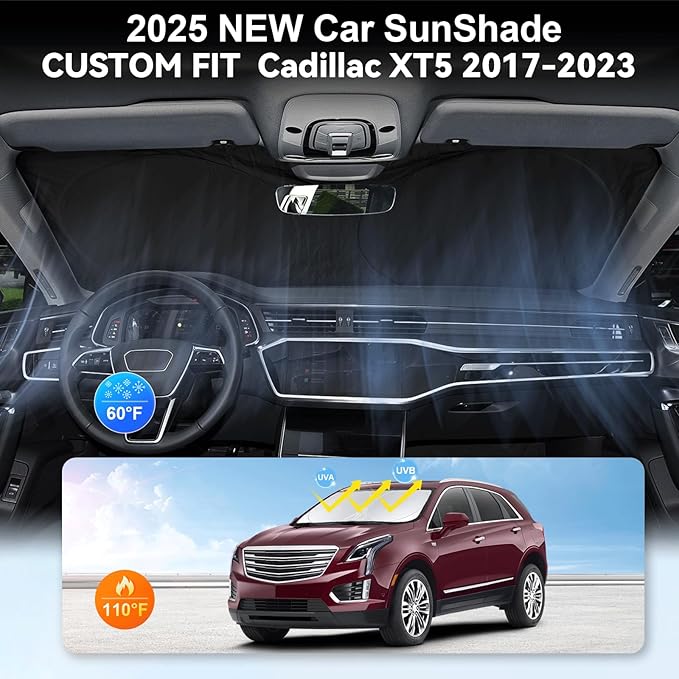 Custom fit Cadillac XT5 Windshield Sunshade - Image 4