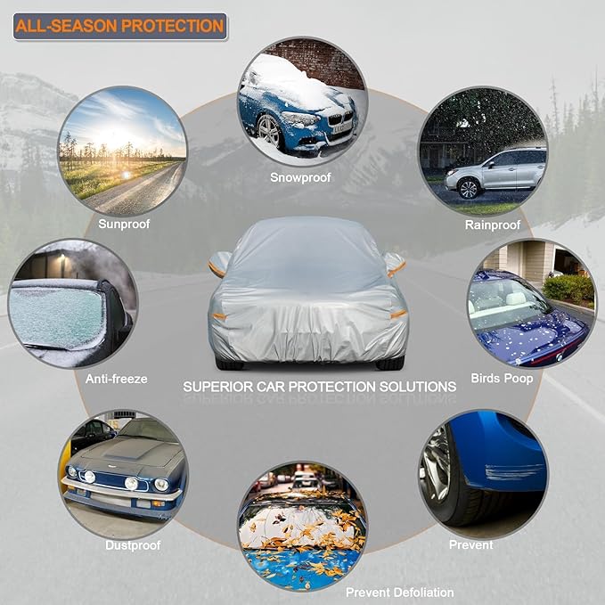 Kayme 6 Layers Station Wagon Car Cover Waterproof All Weather, Outdoor Full - Image 4