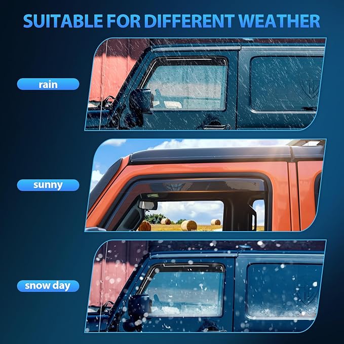 Nilight in Channel Rain Guards for Chevrolet Silverado 1500 Crew Cab/GMC Sierra - Image 4
