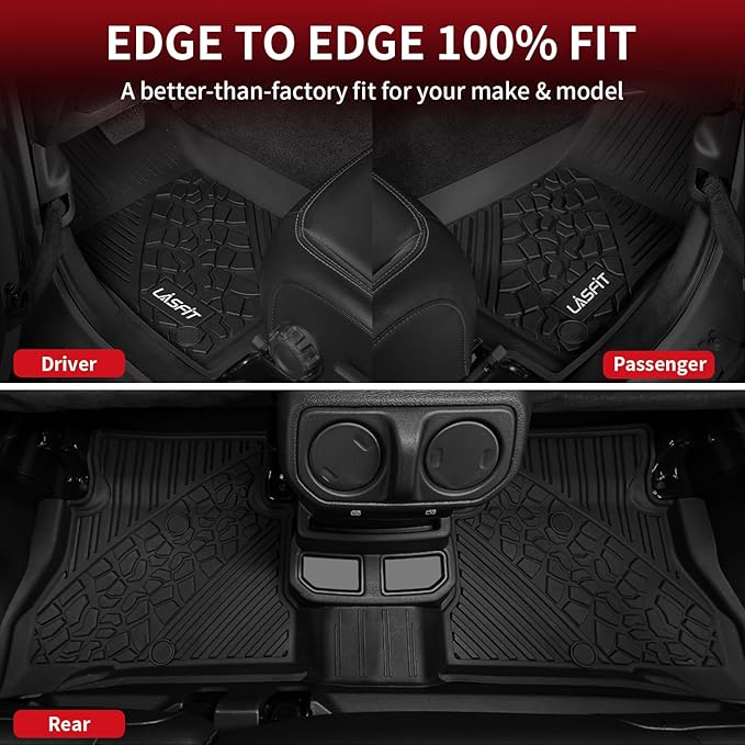 LASFIT Floor Mats for Jeep Wrangler Unlimited 4XE 2021-2024 2025 4 Door Plug-in - Image 4