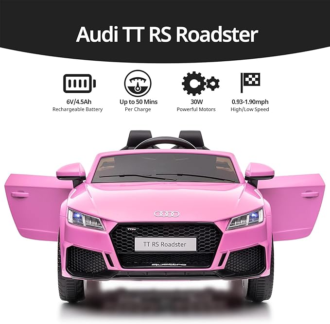 Electric Car for Kids, Licensed Audi 6V Kids Ride on Car Toy for Toddlers - Image 5