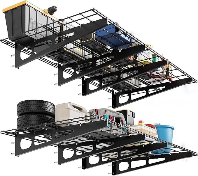 2 Pack 2x6ft Garage Storage Shelving Wall Mounted, 24-inch-by-72-inch 1600 Lbs by Unknown