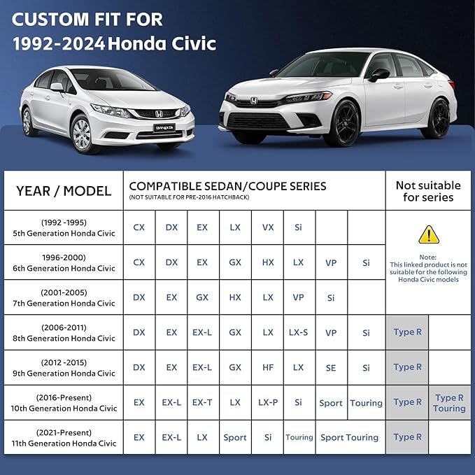 10 Layers Car Cover Custom Fit for Honda Civic Sedan Waterproof All Weather for - Image 3