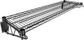 14" x 48" Black Epoxy Wire Wall Mount Shelf by Krollen+Industrial