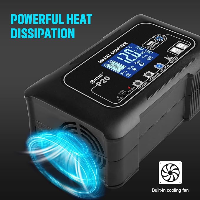 20Amp Lithium Battery Charger, 12V and 24V, Lead-Acid Car Battery Charger - Image 7