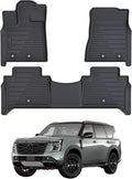 2 Rows Floor Mats for 2025 Nissan Armada 7 and 8 Passenger Models, TPE All by AltraVosAllWeatherCarMats