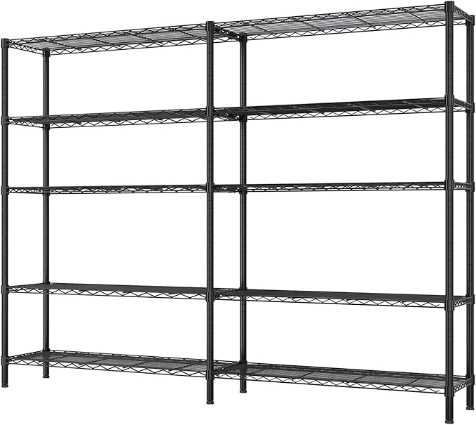 VINGLI 70" W Storage Shelves 1600LBS Heavy Duty Metal Shelving, Upgraded 5 Tier - Image 3