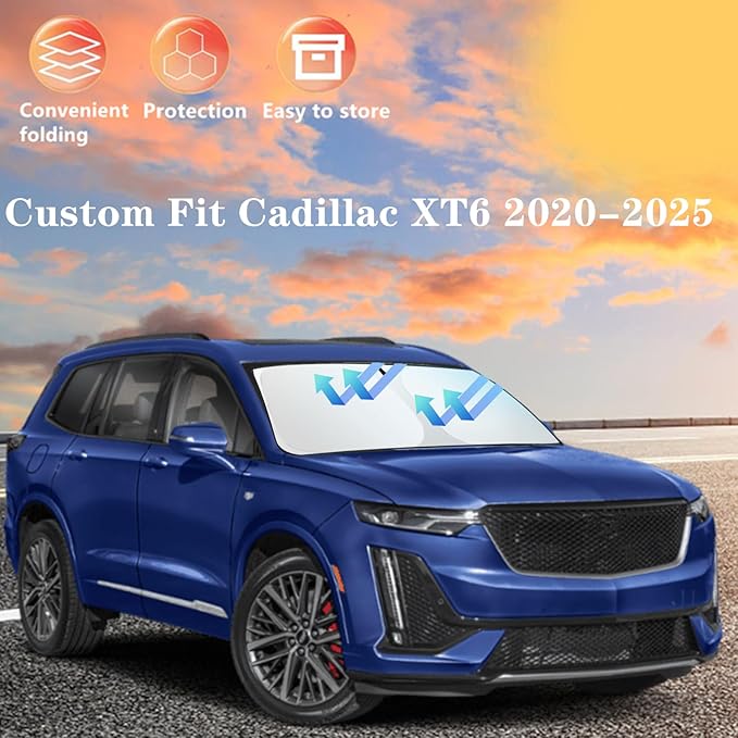 Windshield Sun Shade for for Cadillac XT6 2020-2025 4-Layer Front Window Shade - Image 6