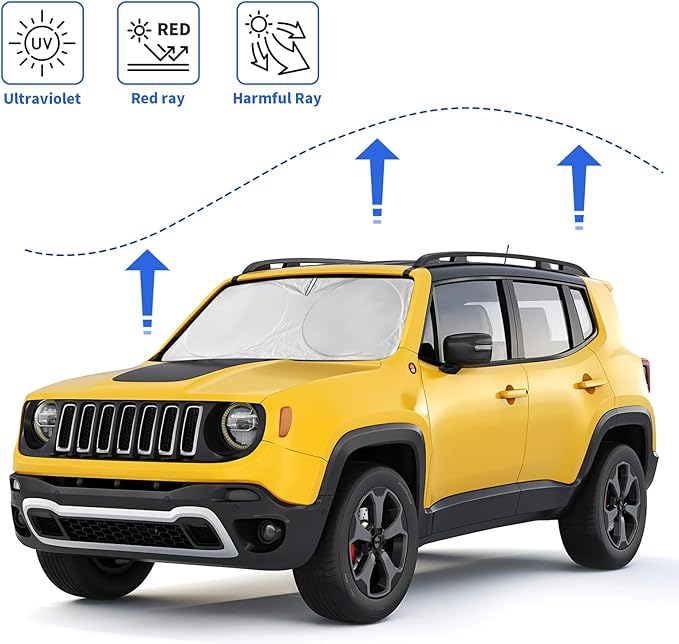 Windshield Sun Shade for Jeep Grand Cherokee SUV 2011-2026 Front Sunshade Car - Image 4
