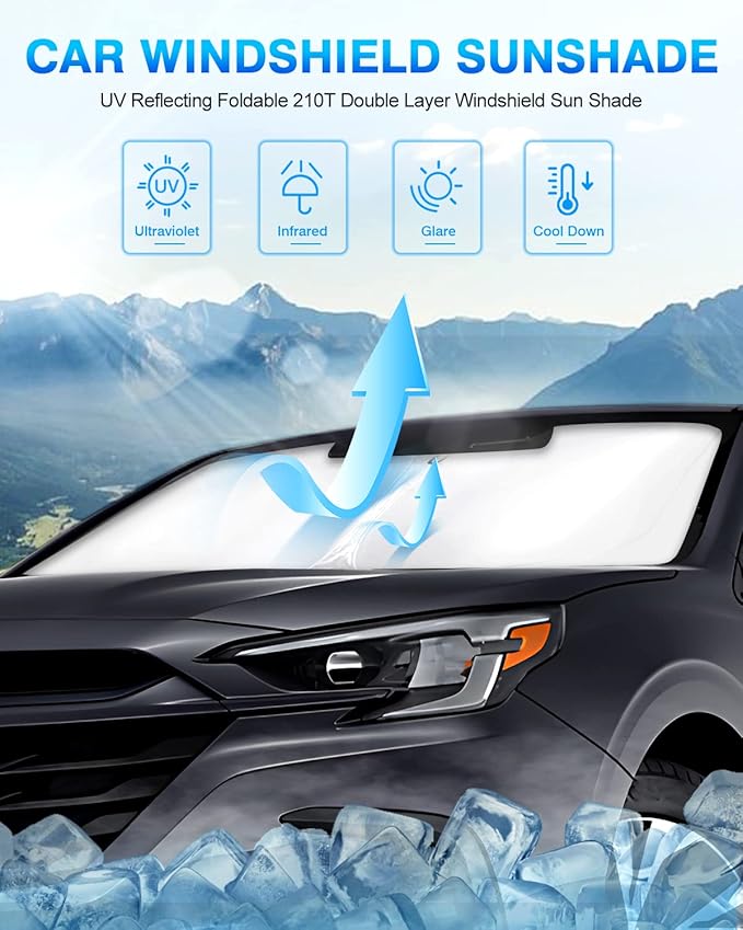 KUST Windshield Sun Shade for Subaru Legacy 2020-2025 Window Shade Sun Visor - Image 2