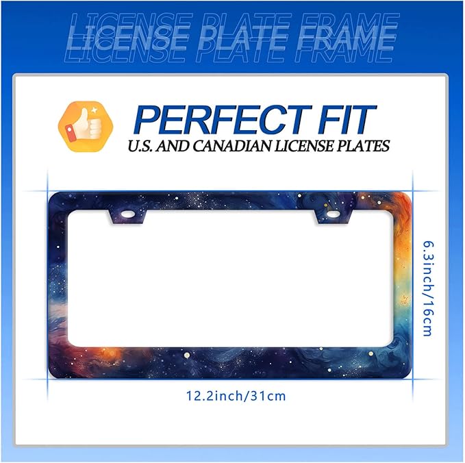 Watercolor Galaxy License Plate Frame Colorful Starry Sky License Plate - Image 7