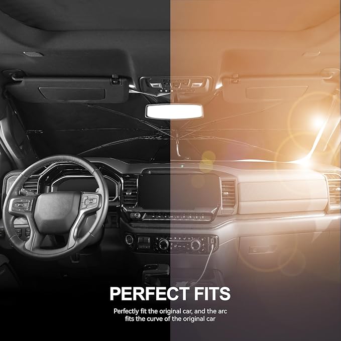 2019-2025 Upgraded for Chevy Silverado 1500 Sunshade, Portable Foldable Sunshade - Image 2
