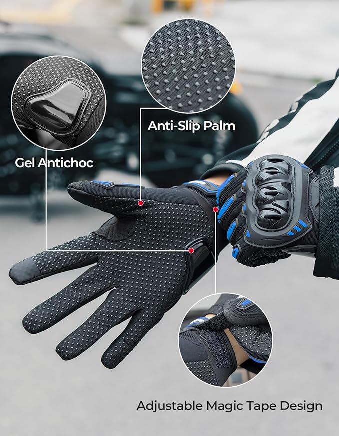KEMIMOTO Motorcycle Gloves for Men/Women, Touchscreen Dirt Bike Gloves - Image 2