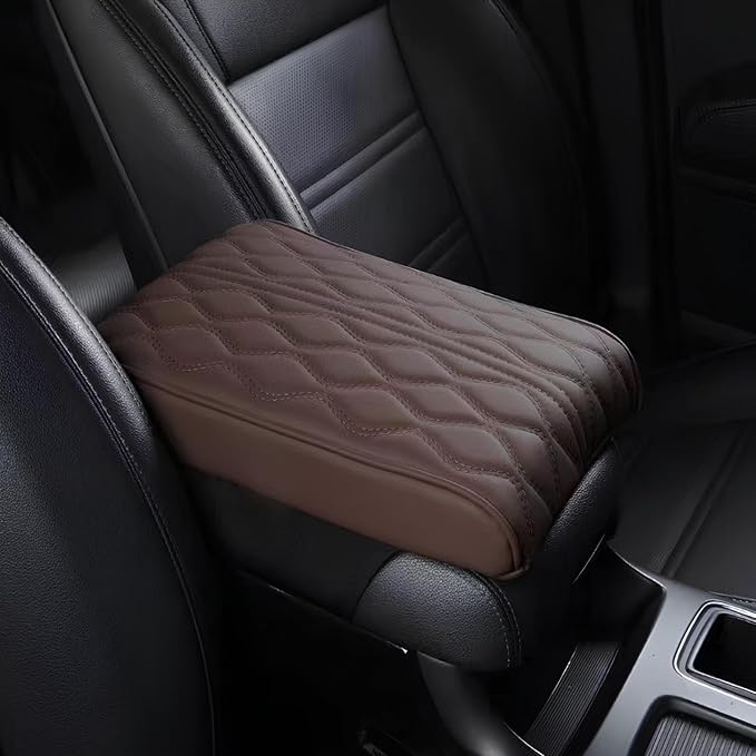 Leather Car Armrest Box Mat by Unknown