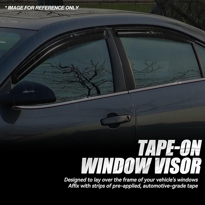 Auto Dynasty 4Pcs Carbon Fiber Pattern Window Visors Compatible - Image 3