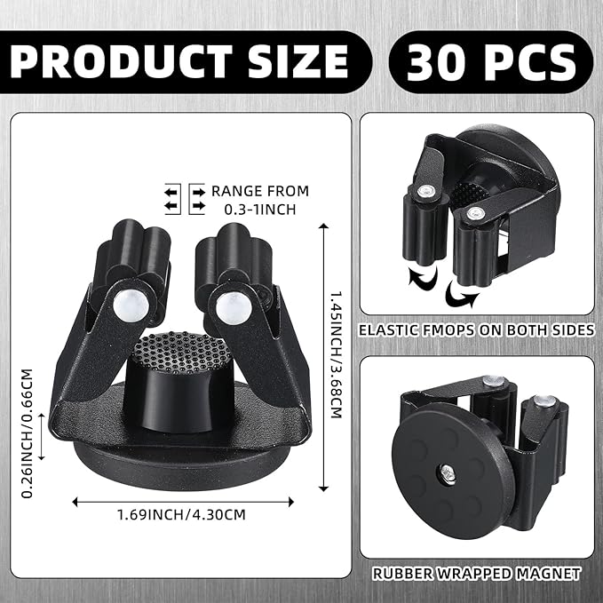 30 Pcs Magnetic Mop Broom Holder Movable Magnetic Broom Holder Rack, Anti Slip - Image 2
