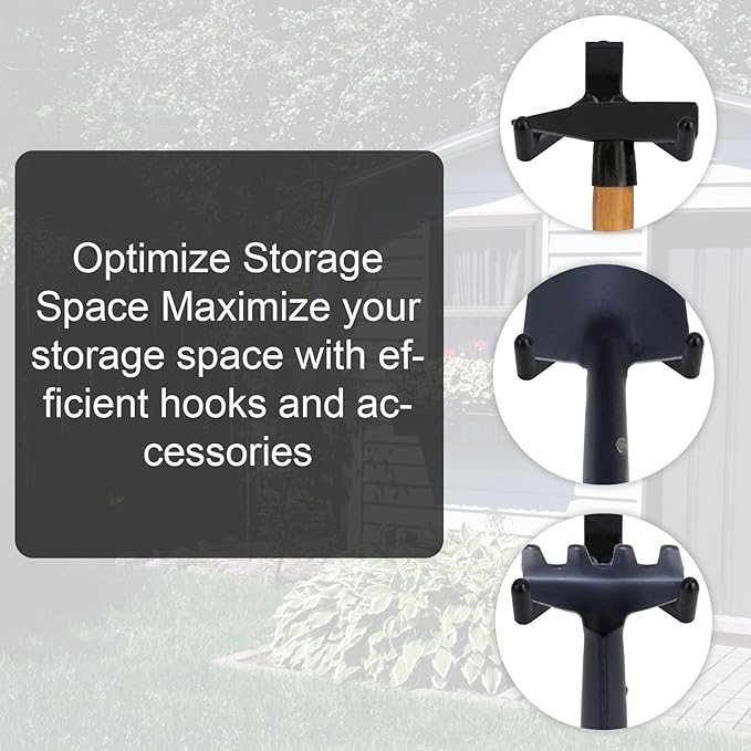 16 Pcs Storage Shed Hooks Set for Suncast, 5 Black V Shaped Tool Hooks Organizer - Image 3