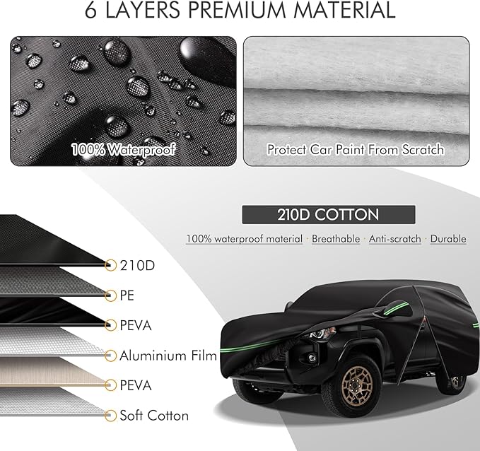 for 2002-2023 Toyota 4runner Car Cover 210D Outdoor Waterproof UV Protection - Image 2