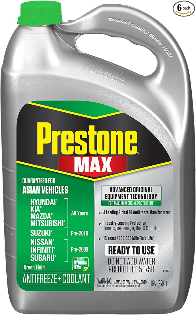 Prestone AF6610 MAX Asian Vehicles Anti-Freeze and Coolant, 1 Gallon by Prestone