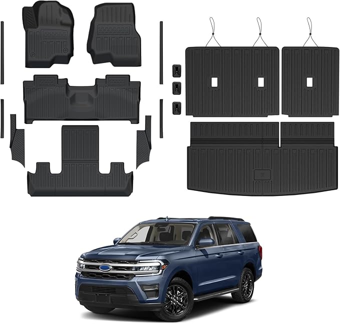 Floor Mats Set for 2018-2024 Ford Expedition/Lincoln Navigator 7 Seats by GALVAGNITE