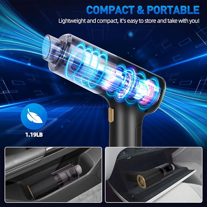 Handheld Car Vacuum Cleaner Cordless, High-Power Brushless 20000PA Mini Hand - Image 8