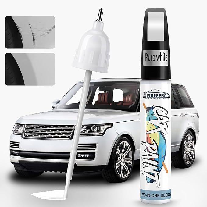 White Car Paint Touch Up, Car Paint Scratch Repair Pen, Color Accurate by FIXEZPROCarPaint