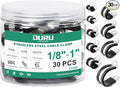 30PCS Stainless Steel Cable Clamps 9 Sizes—1/8" 3/16" 1/4" 5/16" 3/8" 1/2" 5/8" by OURU