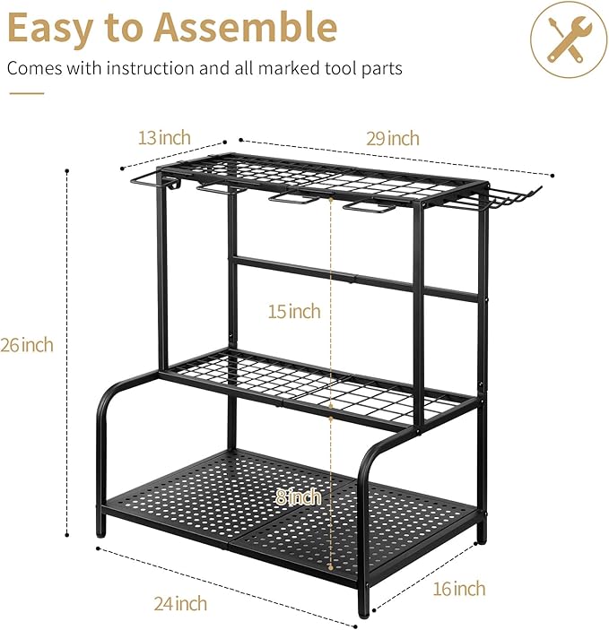 Garden Tool Organizer, Large Yard Tool Tower Rack - Image 3