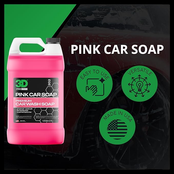 3D Pink Car Soap – 1 Gallon |pH Neutral Car Wash Soap - Image 5