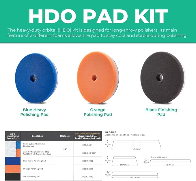 Lake Country 6.5" HDO Orange Foam Polishing Pad – Premium Heavy Duty Orbital - Image 2