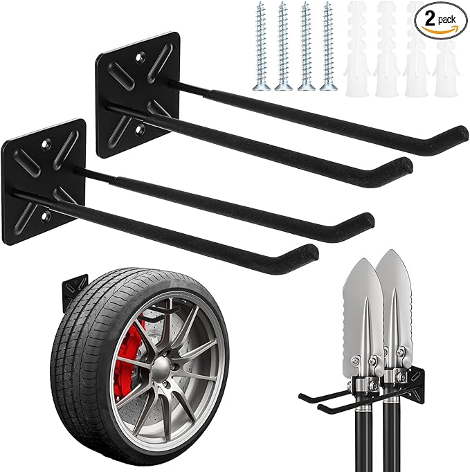 2Pcs Garage Hooks Heavy Duty Tool Organizer, Wall Mount Utility Multi-Use by Unknown