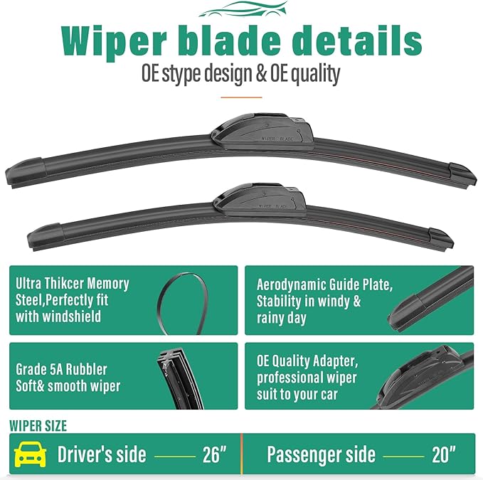 26" 20" 16" Windshield Wiper Blades Replacement - Image 3