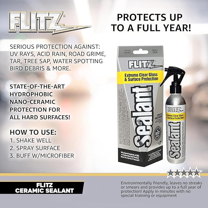 Flitz Ceramic Sealant - 8oz Bottle of USA-Made Ceramic Coating - Image 7