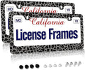 Stainless Steel Black Cheetah License Plate Holder Leopard Print License Plate by Unknown