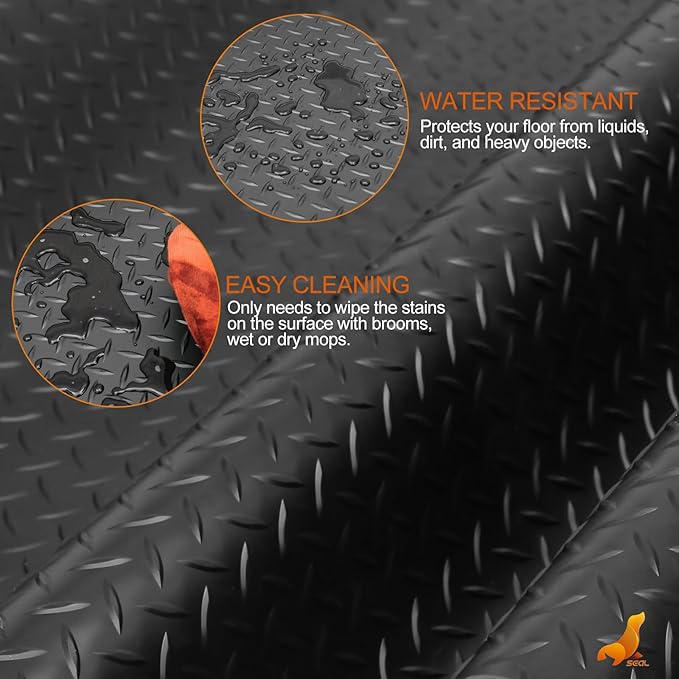SEAL 4 x 8 Ft Premium Garage Floor Mat, Solid 2.8mm Thickened Black Commercial - Image 4