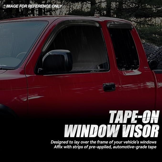 Auto Dynasty 4Pcs Carbon Fiber Pattern Window Visors Compatible - Image 3