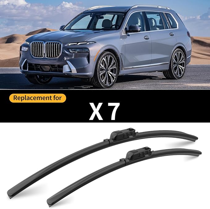 Replacement for BMW X7 Windshield Wiper Blades, 3 Pieces of Car Front and Rear - Image 2