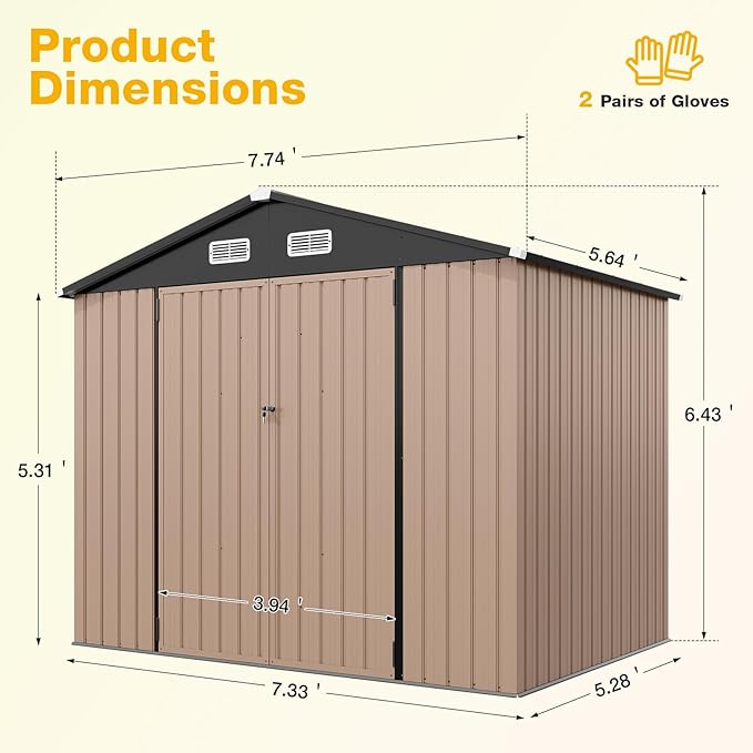 8x6 FT Outdoor Storage Shed - Image 5