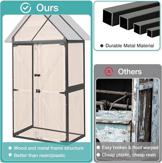 Outdoor Storage Shed with Sloped Roof - Image 2