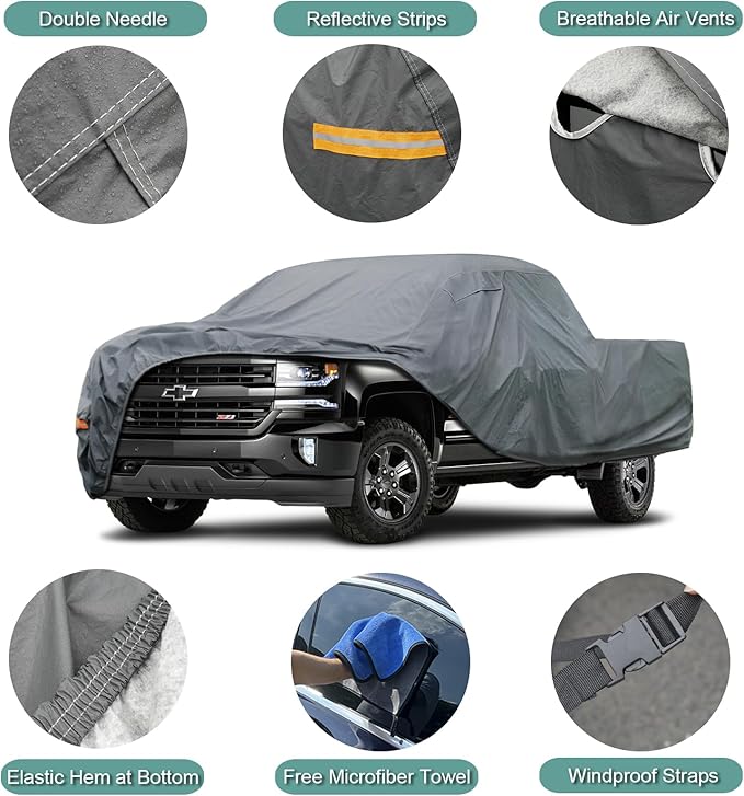 16 Layers Truck Cover Waterproof All Weater, Heavy Duty Outdoor Pickup Truck - Image 3