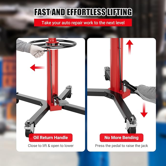 Garvee 1322lbs Transmission Jack, Hydraulic Telescoping Transmission Jacks - Image 6