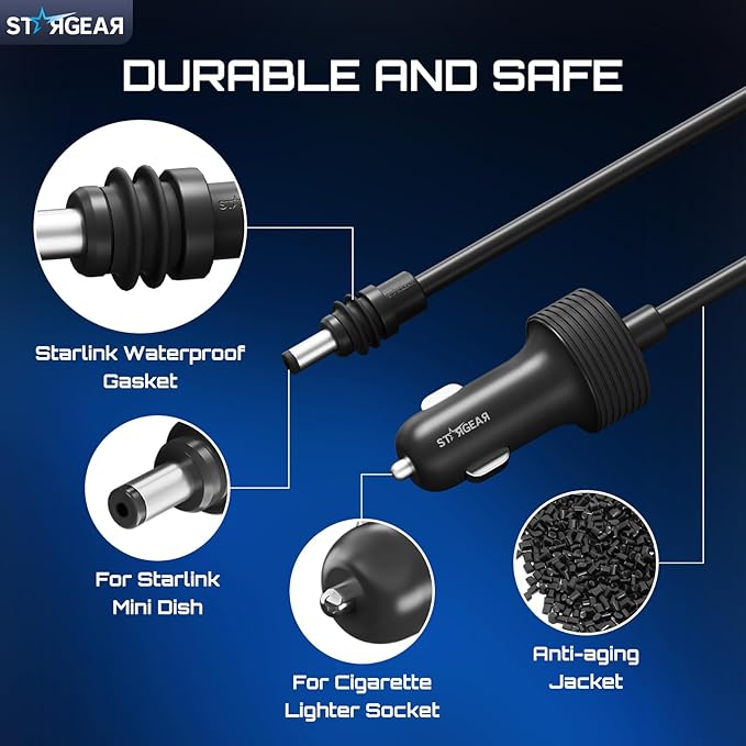 Starlink Mini Cable 12V Power Cable 3M/10FT, Starlink Mini Accessories 16AWG - Image 4